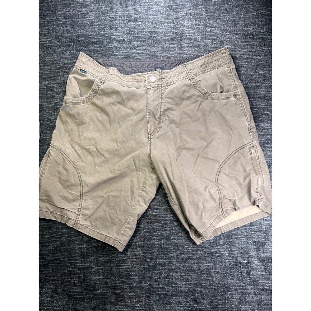 Kuhl Hiking Shorts Mens 40 Khaki Brown Vintage Patina Dye Utility Pockets